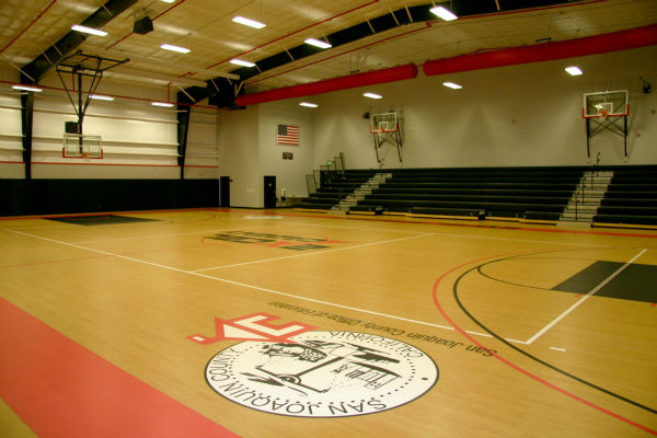 This gymnasium was designed for the San Joaquin County Office of Education Venture Academy Family of Schools.  It boasts two NCAA regulation basketball/volleyball courts, locker room facilities, and a snack bar. 