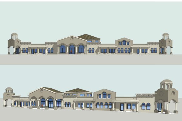 Main Street Development is a mixed-use medical/office development planned for North Main Street in Manteca, CA.  The main building is reminiscent of traditional Greek architecture with modern elements.  Progressive Designs also master planned the site.